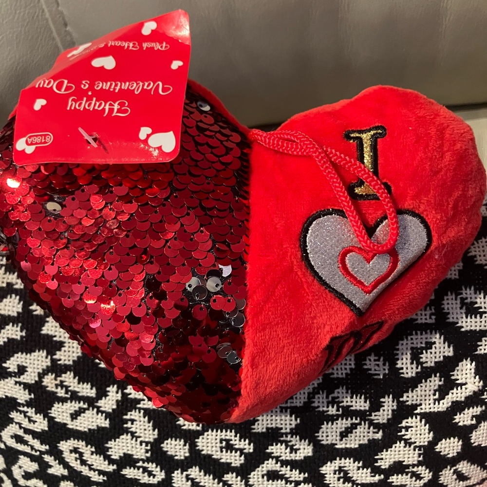 Red Heart Sequin Plush